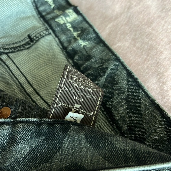 7 for all mankind denim mini skirt zebra black size 26 - Picture 5 of 7